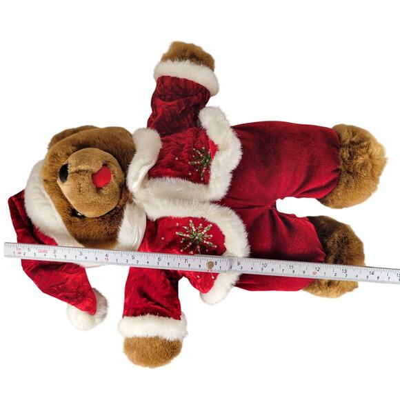 Christmas Bear Plush Set 14" Boy Girl Red Outfit Stuffed Animal Toy Dan Dee 2005 - Picture 16 of 16